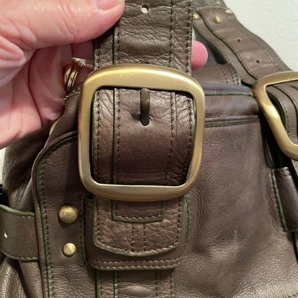 Sabina New York Dark Olive Green Genuine Leather Shoulder Handbag Purse EUC - Picture 15 of 15